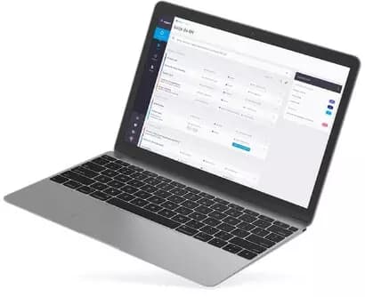 notebook de lado com a tela do ahgora acessoweb