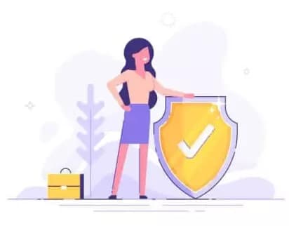 drawing of person with shield